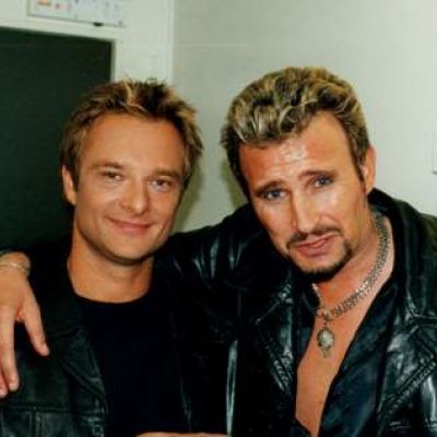 David Hallyday avec Johnny Vegas, sosie de Johnny Hallyday