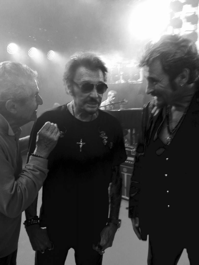 Claude Lelouch en présence de Johnny Hallyday et de son sosie