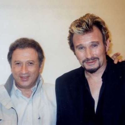 Michel Drucker avec le sosie de Johnny Hallyday