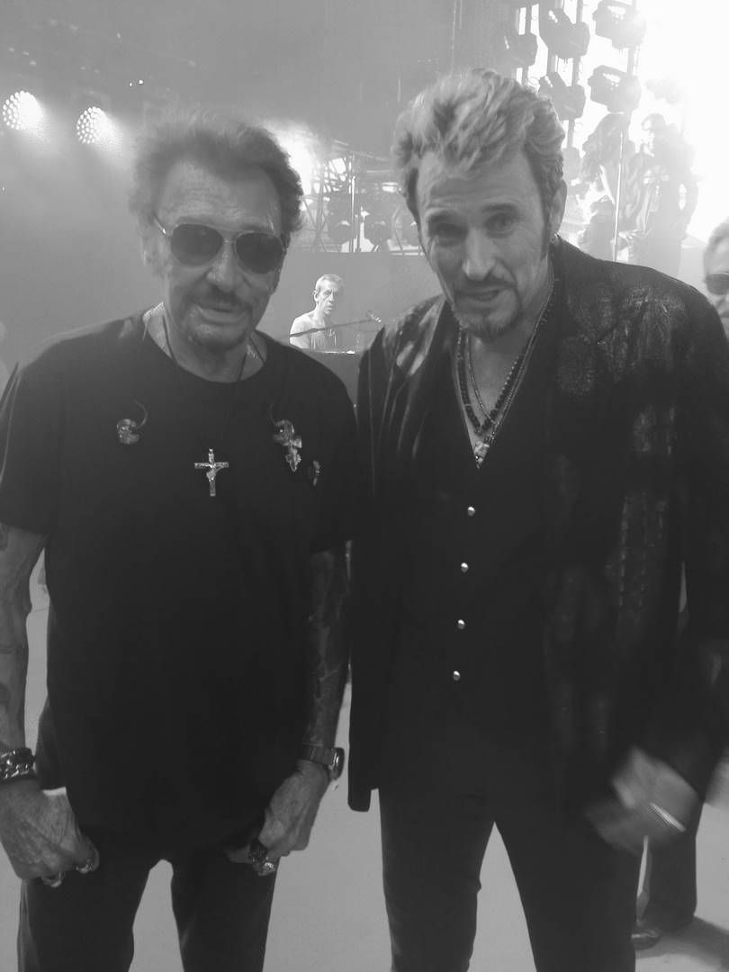 Johnny Hallyday et son sosie Johnny Vegas