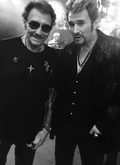 Johnny Hallyday et son sosie Johnny Vegas